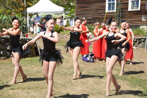 DANCERS from the North Reading School of Ballet perform a little “Glam!” at the Apple Festival. (Bob Turosz Photo)