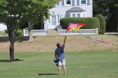 YESTERDAY'S breezy conditions were perfect for those looking to work on their kite-flying skills. (Donna Larsson Photo)