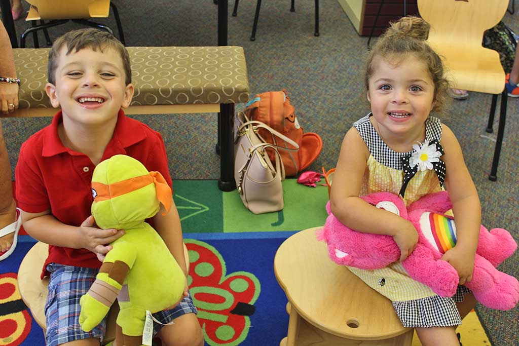 SIBLINGS Gregory and Ella Spano had a blast at the Teddy Bear Picnic at the library Sept. 9.    (Dan Tomasello Photo)