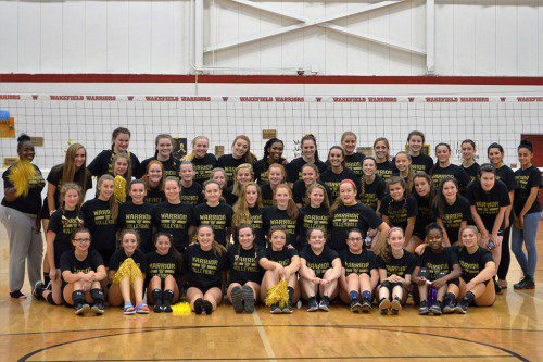 THE WMHS girls’ volleyball team held its annual Be Bold, Go for Gold fundraiser last night for its non-league match against Chelmsford at the Charbonneau Field House.