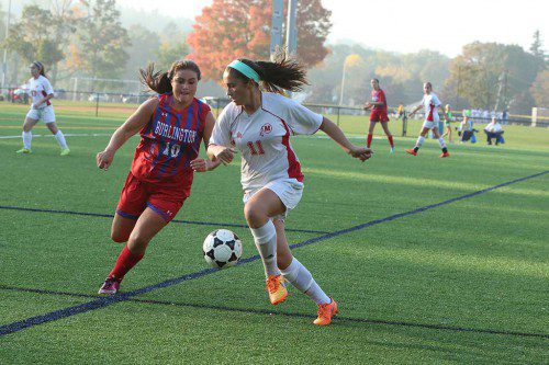 PERI MACDONALD has shown great promise for the MHS girls' soccer team. (Donna Larsson photo) 