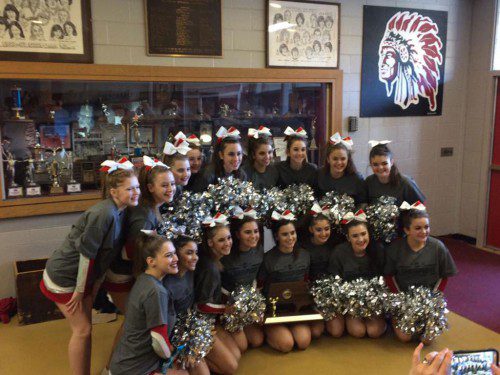 THE WMHS cheerleaders display their championship plaque from the MSSAA 2016 Game Day State Competitions. Members of the squad include Kathryn Noble, Mikayla Fennelly, Olivia Jauk, Jen Smith, Isabella Jauk, Kellianne Conlon, Gina Palermo, Madison Sells, Elizabeth Bishop, Madison Power, Ashley DiBella, Ariana Margolis, Kaylee Souza, Julia Carino, Sophia Rossicone, Emily Sybicki and Gia Gonsalvez.