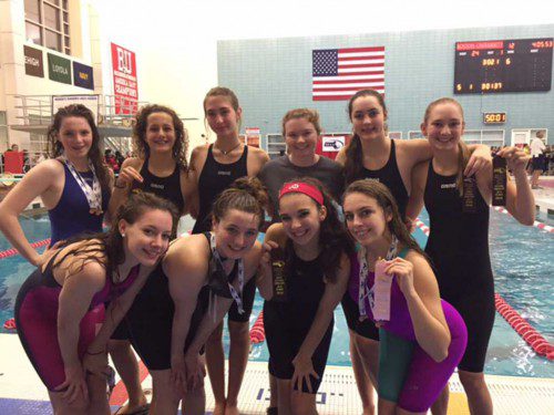 THE MHS girl's swim team earned medals and  broke records at the MIAA North Sectionals last weekend. (courtesy photo) 