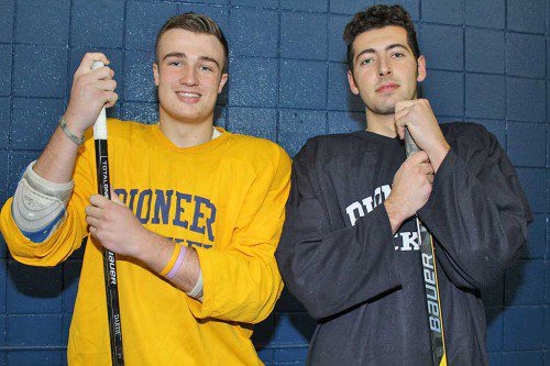 CAPTAIN Cooper Marengi (left) and assistant captain Joey Mack will be leading the hockey team on the ice this season. Marengi and Mack are both juniors. (Dan Tomasello Photo)