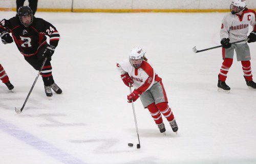 HOPE MELANSON, a freshman forward, scored three goals and assisted on another in Wakefield’s 9-0 win over St. Joseph Prep/Mt. Alvernia yesterday at the Stoneham Arena. (Donna Larsson File Photo)