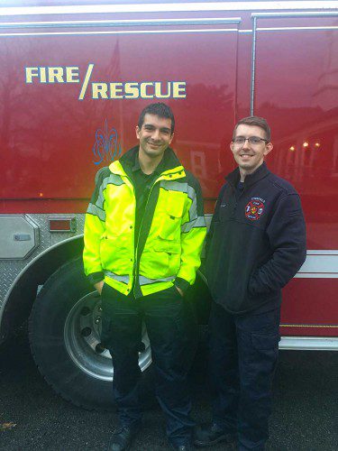THE FIRE DEPARTMENT’s new career firefighters are Christopher Cavalieri (left) and Matthew Nichols. The firefighters began their tenure at the department last week. (Lynnfield Fire Department Photo)