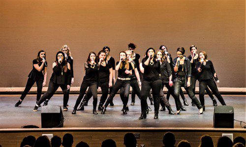 THE SKY’S THE LIMIT for the Wakefield Memorial High’s She Major a cappella group. (Photo courtesy of Elizabeth Lowry)