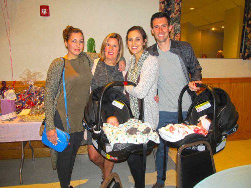 HARTSHORNE HOUSE residents Tyler and Ariel Gaudet and their twins Emerson and Sawyer attended the Hartshorne House annual breakfast on Tuesday, June 6. From left: Erin Ozturk, sister of Ariel Gaudet; Hartshorne House Director Cheryl Gaudet; Ariel Gaudet; Tyler Gaudet and their twins. (Gail Lowe Photo)