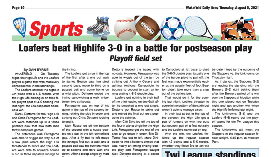 Sports Page: August 5, 2021