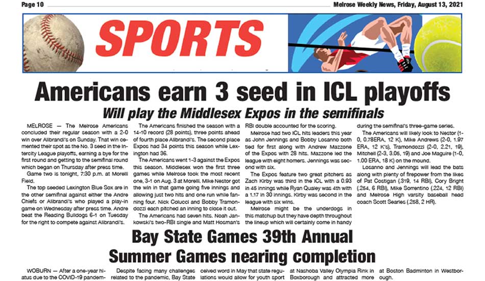 Sports Page: August 13, 2021