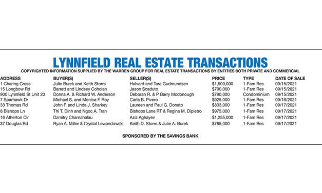 Lynnfield Real Estate Transactions published October 6, 2021