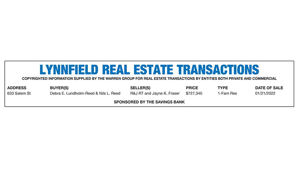 Lynnfield Real Estate Transactions published February 9, 2022
