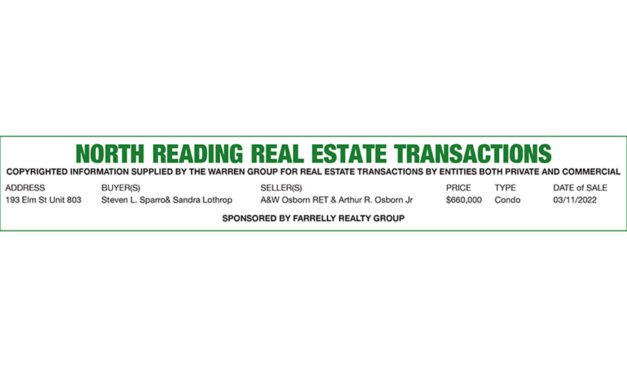 North Reading Real Estate Transactions published March 31, 2022