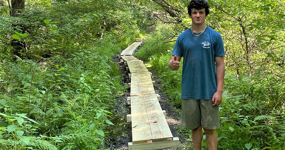 Eagle Scout candidate nearing completion of Beaver Dam Brook Reservation project