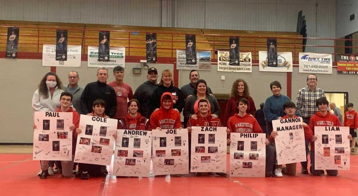 Wrestlers honor seniors in 45-18 win over Wayland