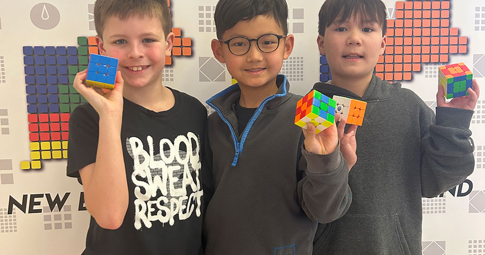 Fourth-graders participate in Speed Cube competition