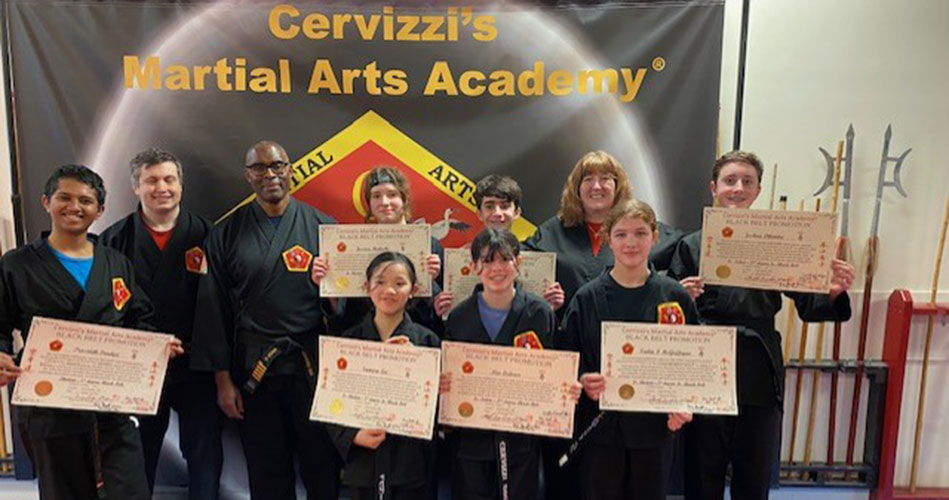 Local students earn black belts at Cervizzi’s