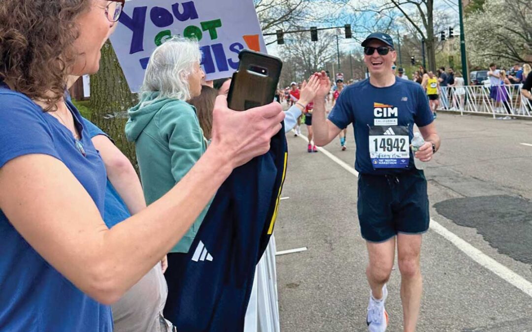 Melrose runners take part in the 128th Boston Marathon