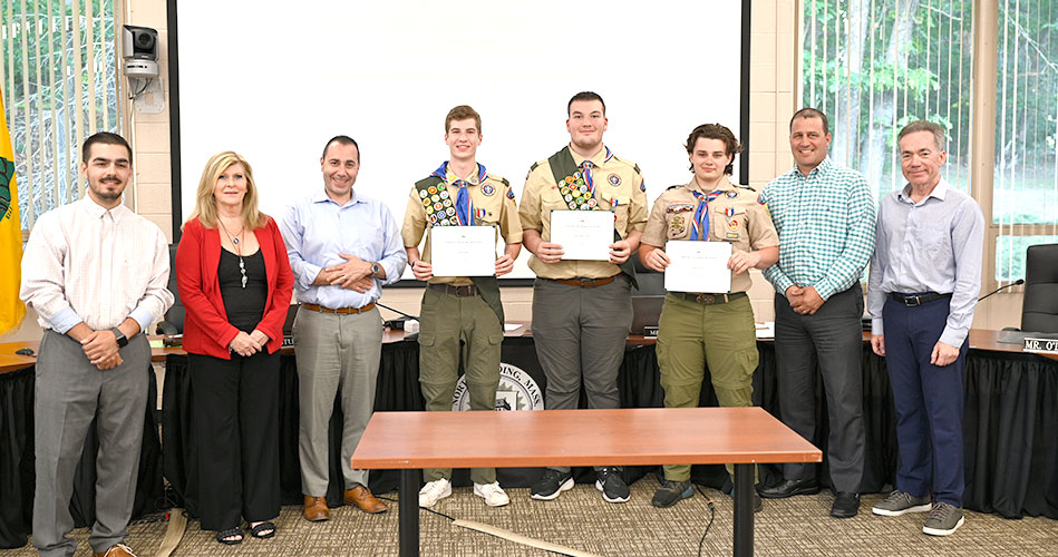Select Board honors three Eagle Scouts for their community service