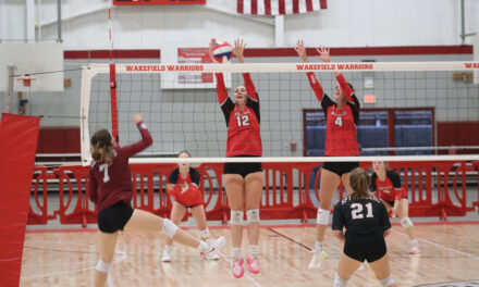 Warrior volleyball starts season with a win on the new field house court