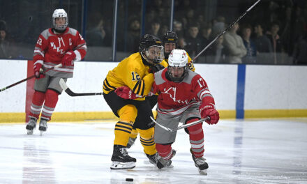 Warrior boys’ hockey team comes up just short to Bishop Fenwick, 4-2